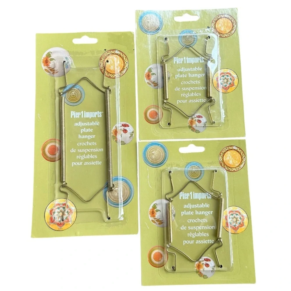Pier 1 adjustable plate hanger NWT wall hanging LOT 3 7-10” + 4-7”